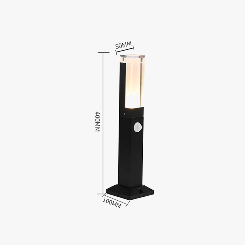 Capteur de mouvement 10W LED lampe à gazon extérieur étanche IP65 aluminium acrylique abat-jour cour villa paysage chemin pelouse lumières