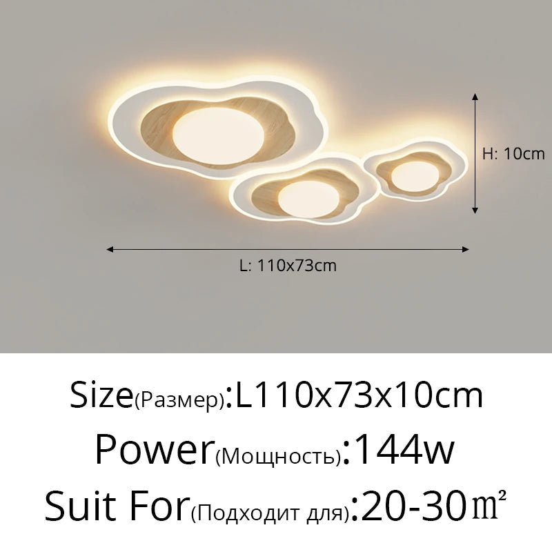 Plafonnier Chambre principale LED luxe blanc bois crème Style pour chambre salon salle d'étude vestiaire maison chaleureuse déco