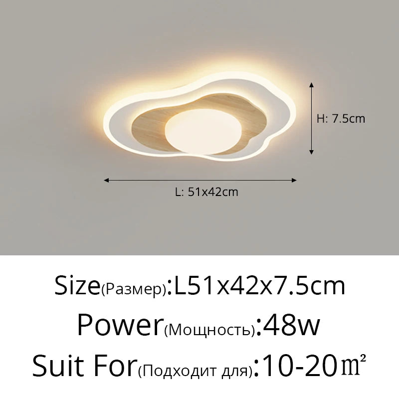 Plafonnier Chambre principale LED luxe blanc bois crème Style pour chambre salon salle d'étude vestiaire maison chaleureuse déco