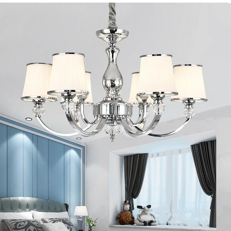 Lustre Chrome moderne Led en cristal E14