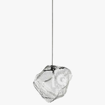 Suspension en cristal de glace Transparent pour restaurants en pierre de verre clair pour salle à manger à cordon led