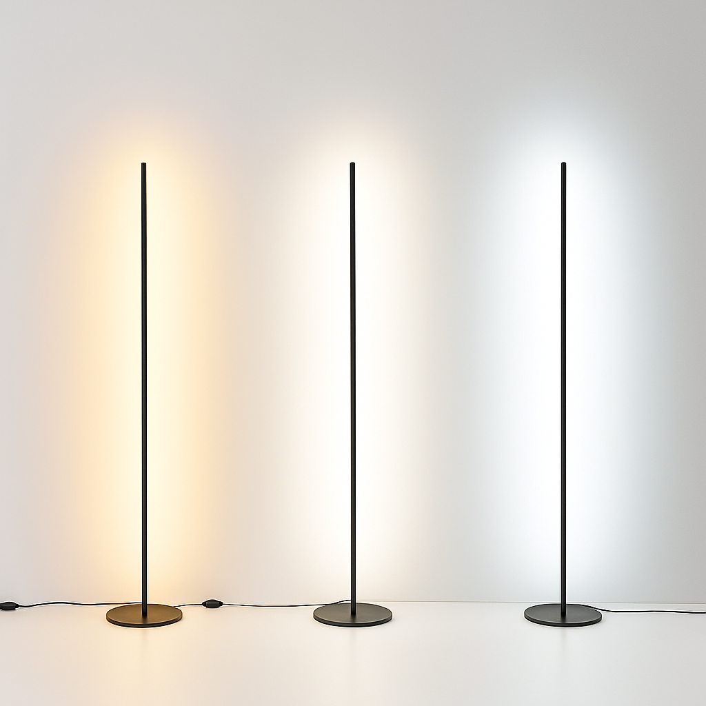 Colonne lampadaire LED lampe sur pied moderne lampadaires simples pour salon Foyer à côté de la lampe 18W luminaire de sol à intensité variable