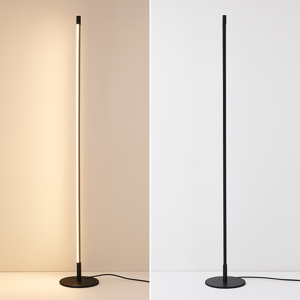 Colonne lampadaire LED lampe sur pied moderne lampadaires simples pour salon Foyer à côté de la lampe 18W luminaire de sol à intensité variable