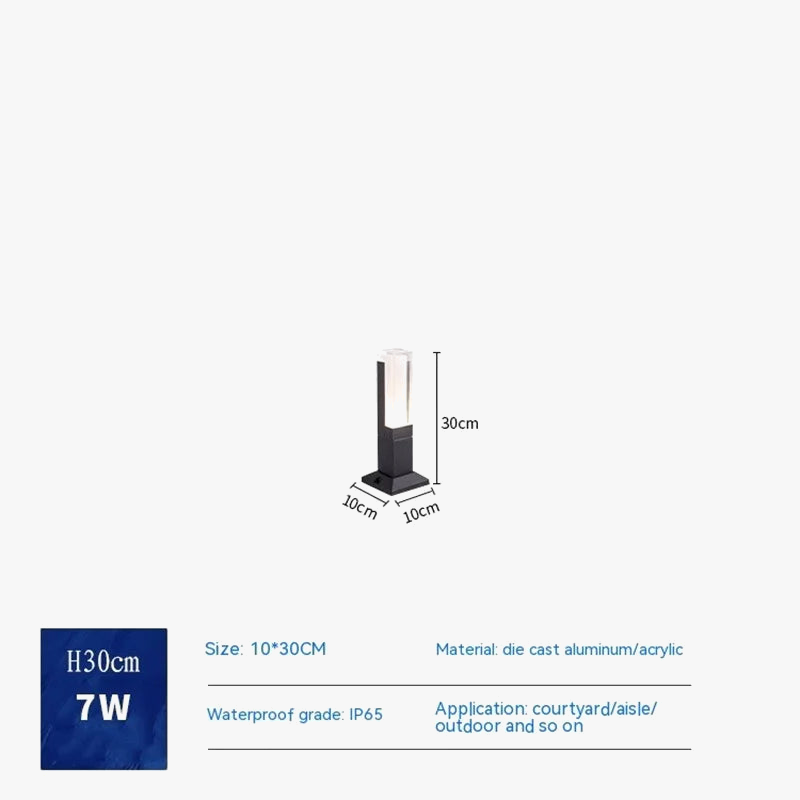 colonne lumineuse led extérieure étanche pour jardin et paysage