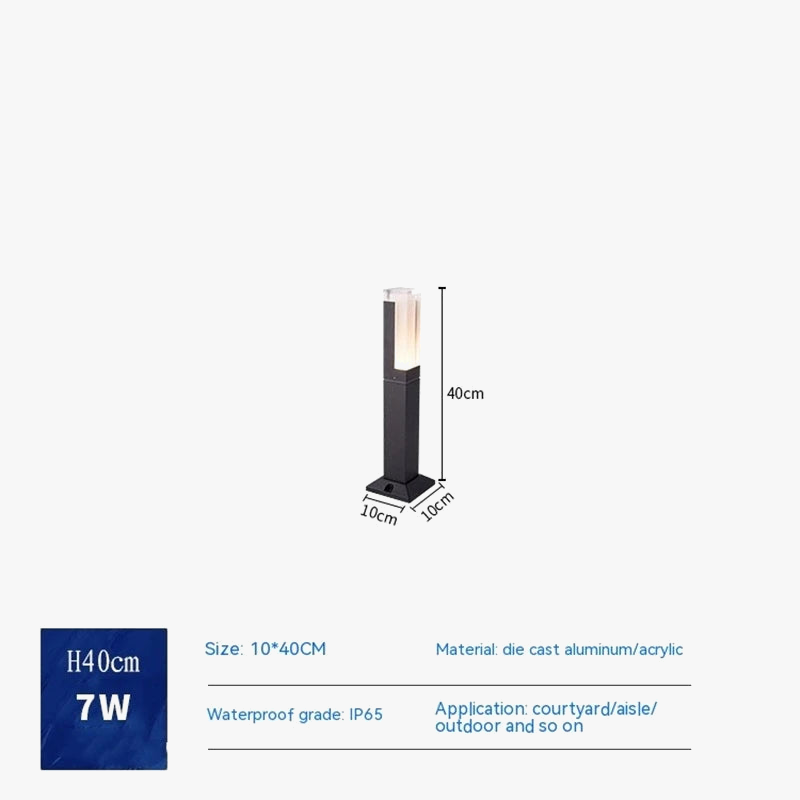 colonne lumineuse led extérieure étanche pour jardin et paysage