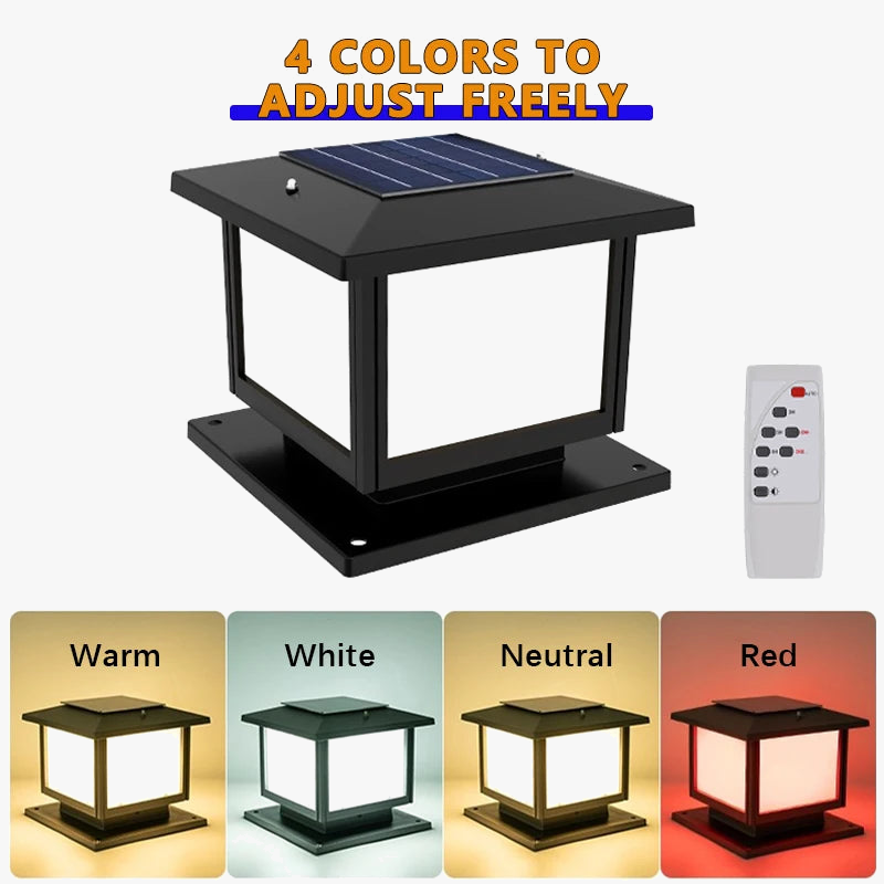 colonne lumineuse solaire à led avec télécommande pour extérieur