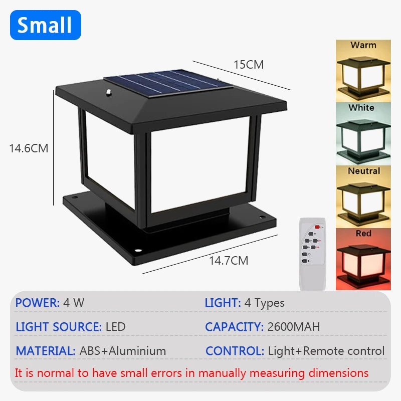 colonne lumineuse solaire à led avec télécommande pour extérieur