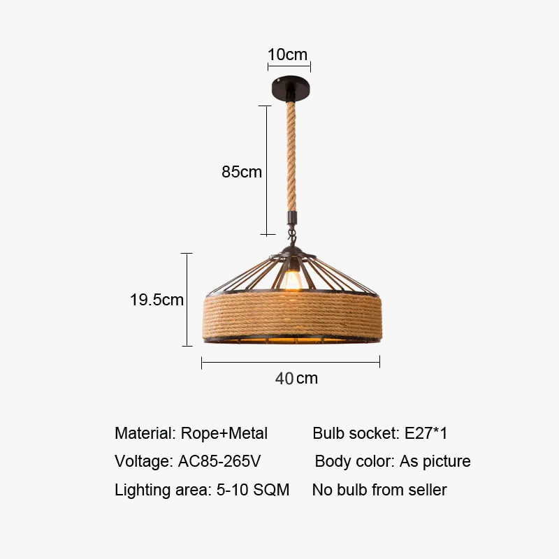 Corde de fer industrie américaine Loft lustre créatif phare Restaurant Bar café lumière salle à manger suspension lampe DropLight