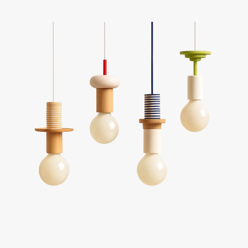 Couleur nordique bois suspension LED lumière cuisine suspension lampe Restaurant plafond lustre Luminaire chambre maison déco Luminaire