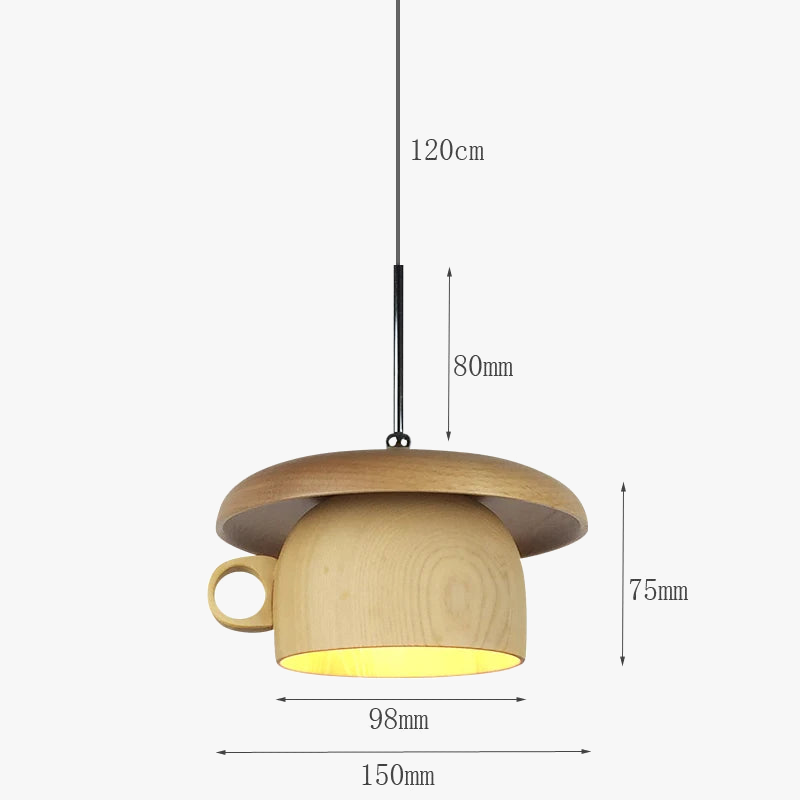 Creative bois tasse suspension moderne salle à manger suspension lampe cuisine luminaires éclairage intérieur décor à la maison Loft Luminaire