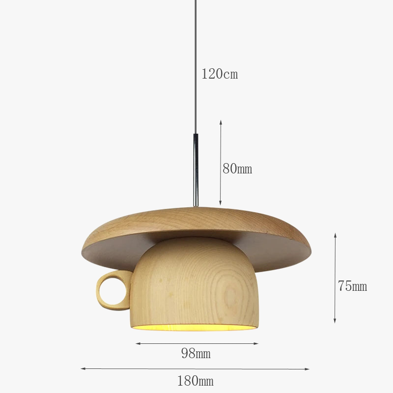 Creative bois tasse suspension moderne salle à manger suspension lampe cuisine luminaires éclairage intérieur décor à la maison Loft Luminaire