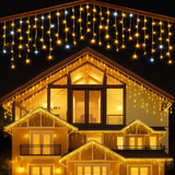 décorations lumineuses de Noël rideau de glaçons extérieur 2025
