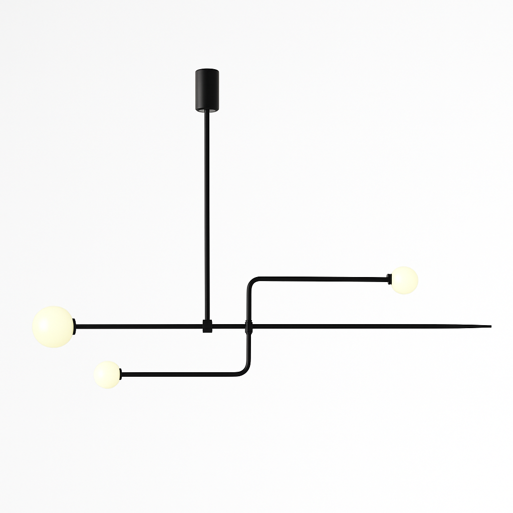Danmark Geometric Line Chandelier Nordic Arc Suspension Lamp Ceiling Hanging Fxiture for Living Room,Dining Room