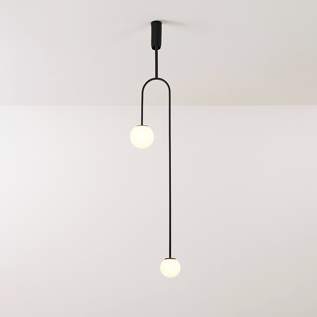 Danmark Geometric Line Chandelier Nordic Arc Suspension Lamp Ceiling Hanging Fxiture for Living Room,Dining Room