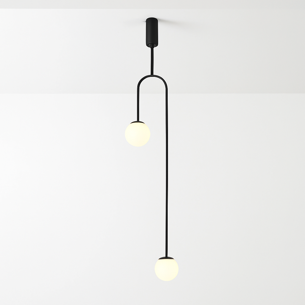 Danmark Geometric Line Chandelier Nordic Arc Suspension Lamp Ceiling Hanging Fxiture for Living Room,Dining Room