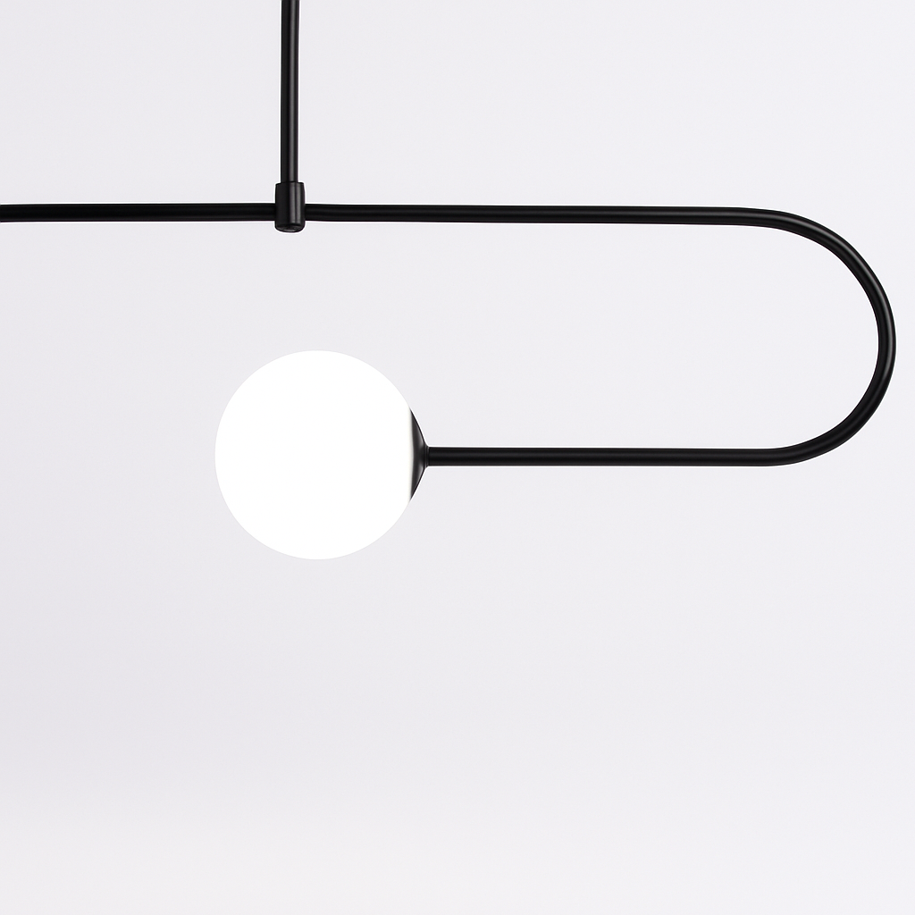 Danmark Geometric Line Chandelier Nordic Arc Suspension Lamp Ceiling Hanging Fxiture for Living Room,Dining Room