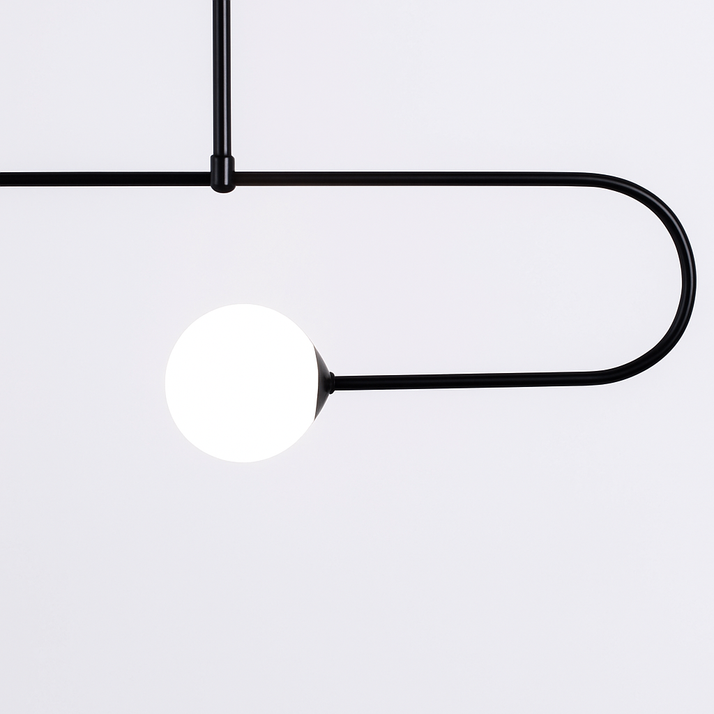 Danmark Geometric Line Chandelier Nordic Arc Suspension Lamp Ceiling Hanging Fxiture for Living Room,Dining Room