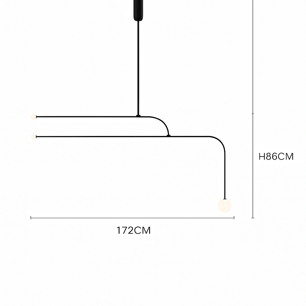 Danmark Geometric Line Chandelier Nordic Arc Suspension Lamp Ceiling Hanging Fxiture for Living Room,Dining Room