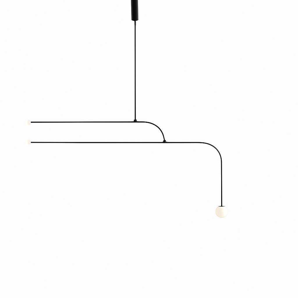 Danmark Geometric Line Chandelier Nordic Arc Suspension Lamp Ceiling Hanging Fxiture for Living Room,Dining Room