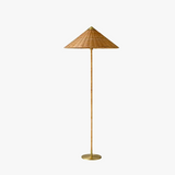 Lampadaire coinqieu fait à la main en rotin tissé style japonais