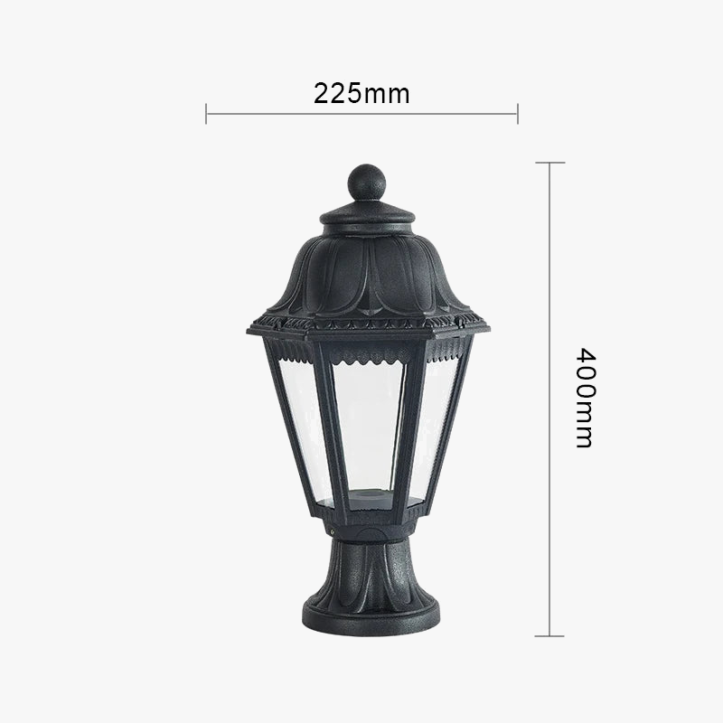 design italien colonne hexagonale lampe extérieure villa cour passerelle