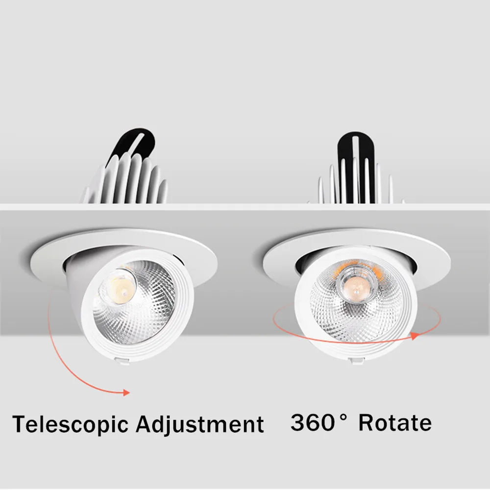 Spot Dimmable Led Downlight 360 rotation réglable encastré Downlight plafonnier salle à manger salon Spot luminaires Led