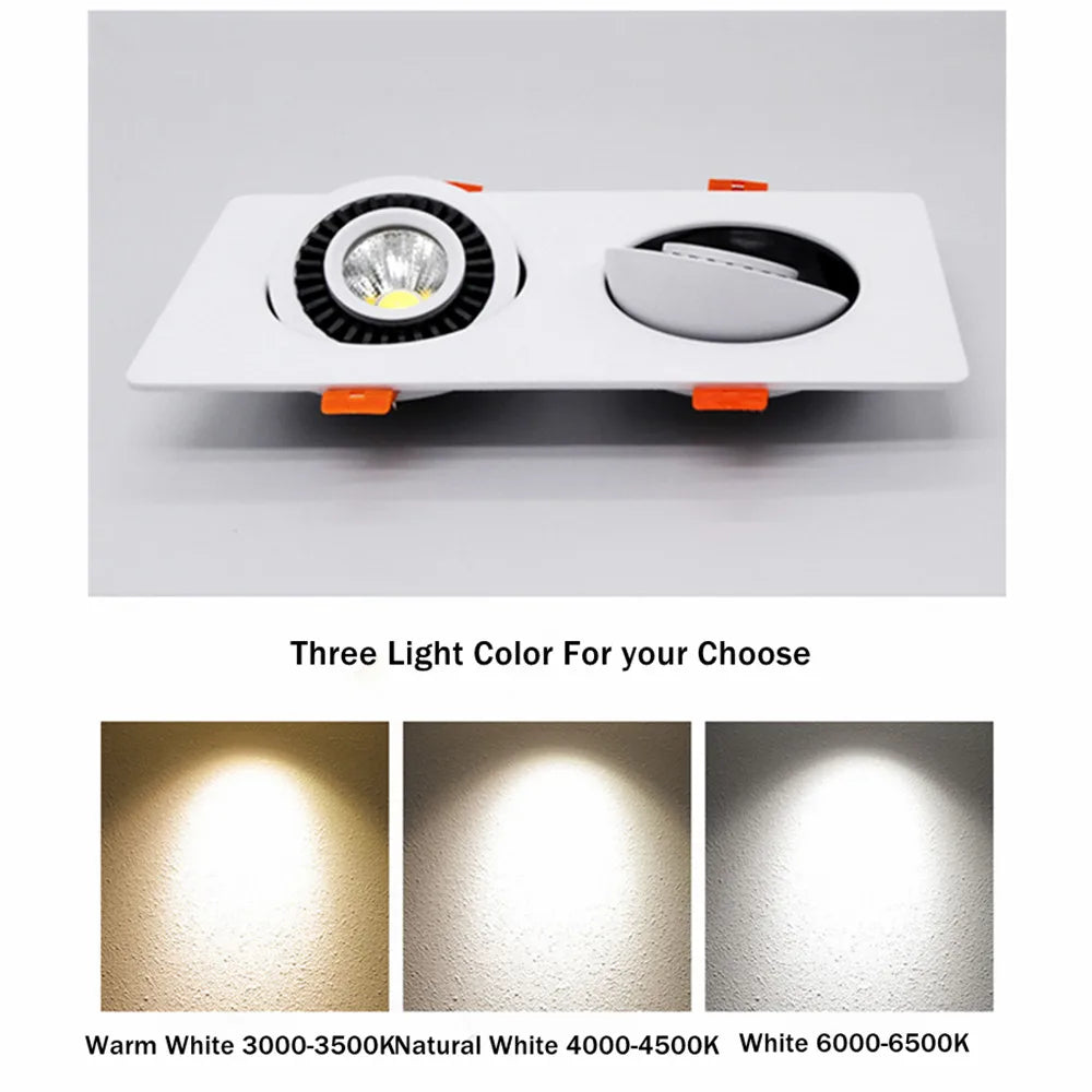 downlight led carré réglable encastré spot lumière lampe