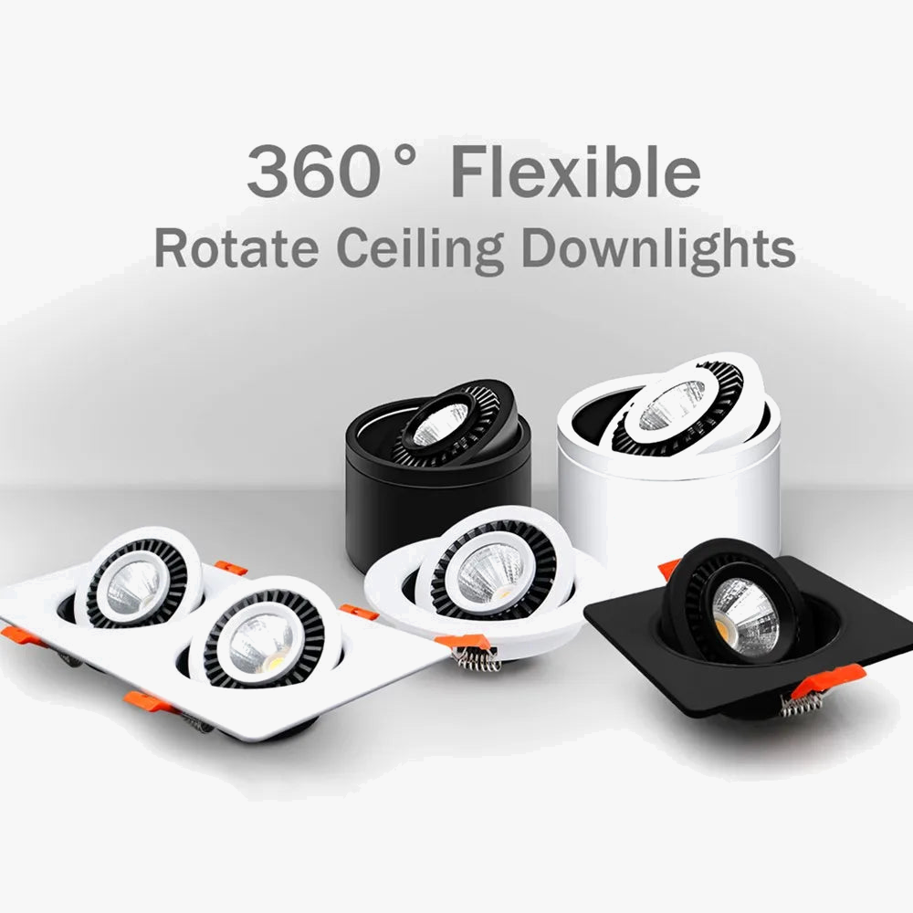 downlight led carré réglable encastré spot lumière lampe