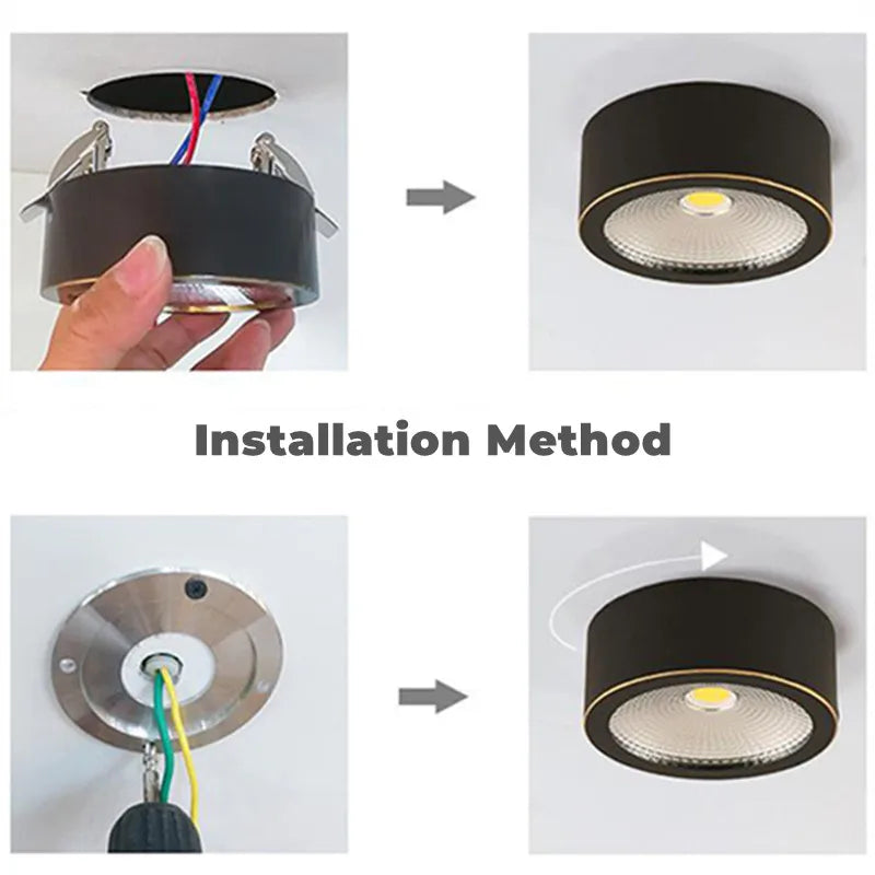 downlight led en cuivre spots réglables cob pour décor maison