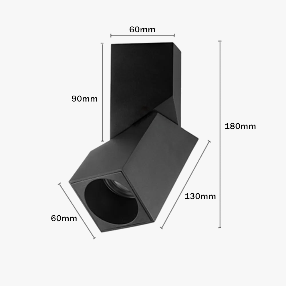 downlight led surface monté intensité réglable spot carré éclairage