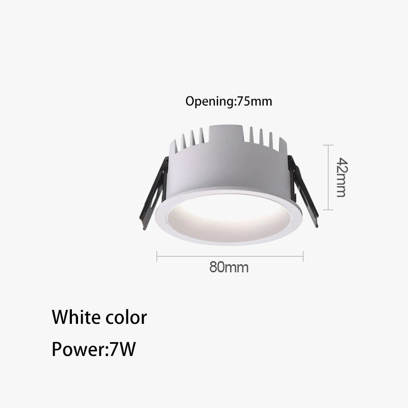 downlight led ultra mince en aluminium anti-éblouissement pour maison