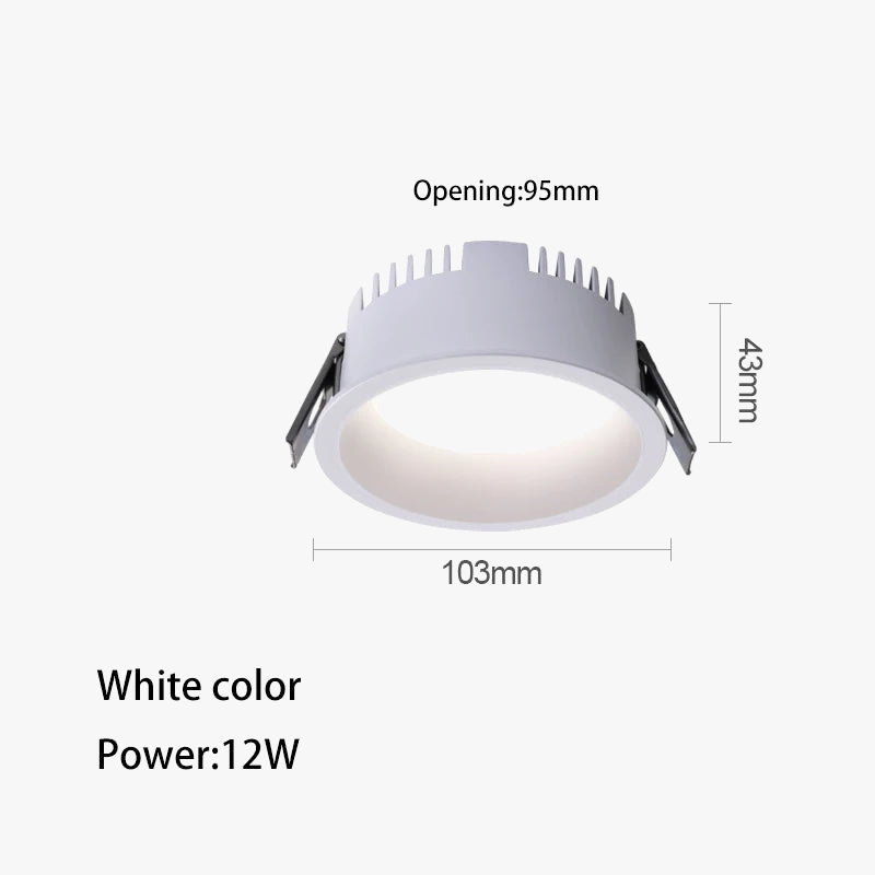 downlight led ultra mince en aluminium anti-éblouissement pour maison