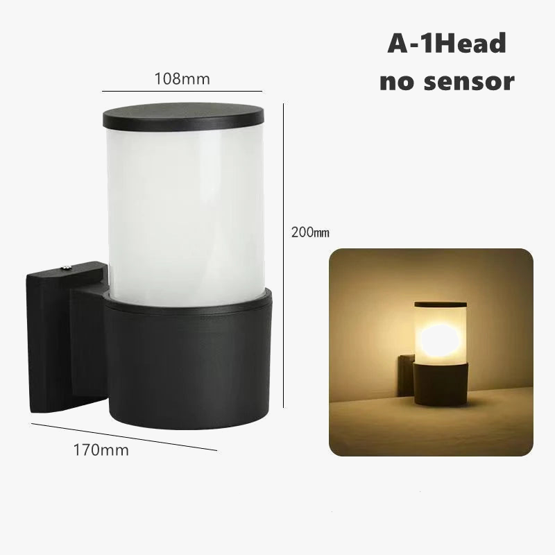 E27 LED applique extérieure capteur haut vers le bas verre aluminium étanche jardin lumière couloir rue extérieur applique murale 110V 220V