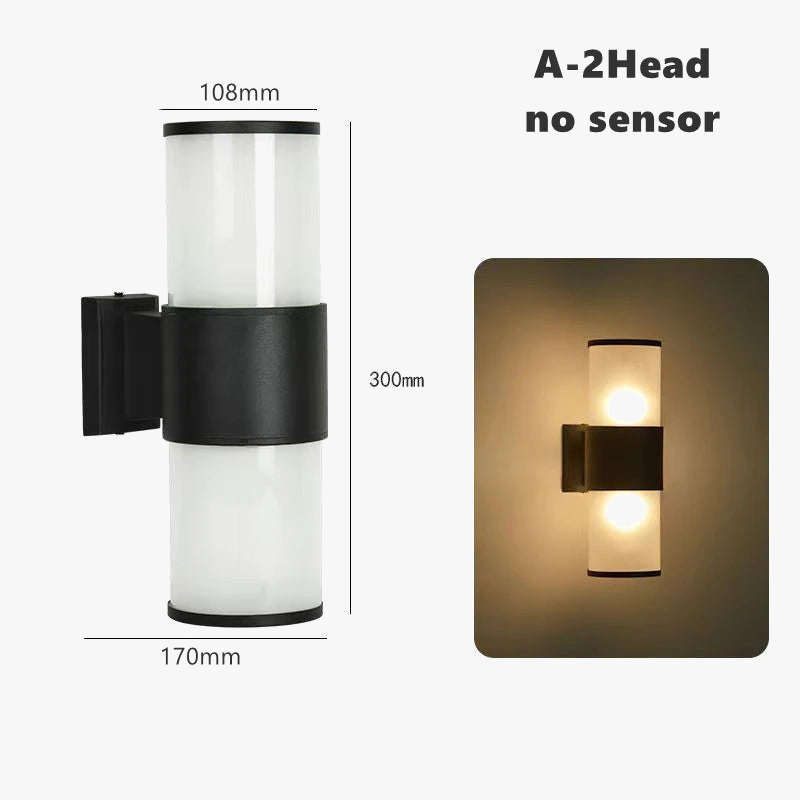 E27 LED applique extérieure capteur haut vers le bas verre aluminium étanche jardin lumière couloir rue extérieur applique murale 110V 220V
