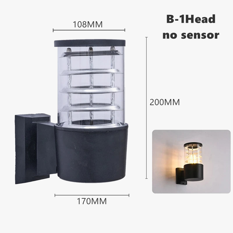 E27 LED applique extérieure capteur haut vers le bas verre aluminium étanche jardin lumière couloir rue extérieur applique murale 110V 220V