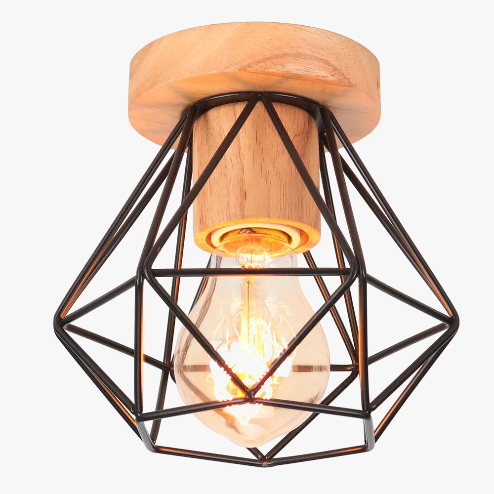 E27 plafonnier fer bois plafonnier nordique moderne Mini lampe pour salon chambre cuisine décoration luminaire