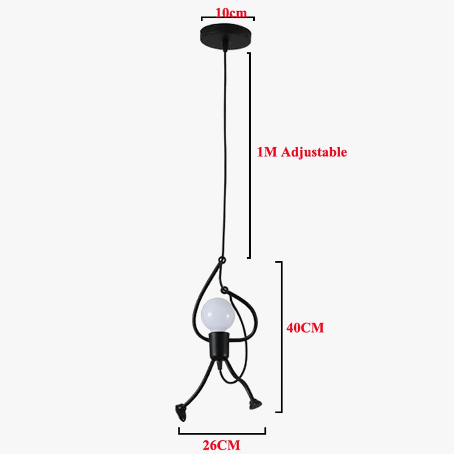 Suspension Vintage fer petit homme dessin animé