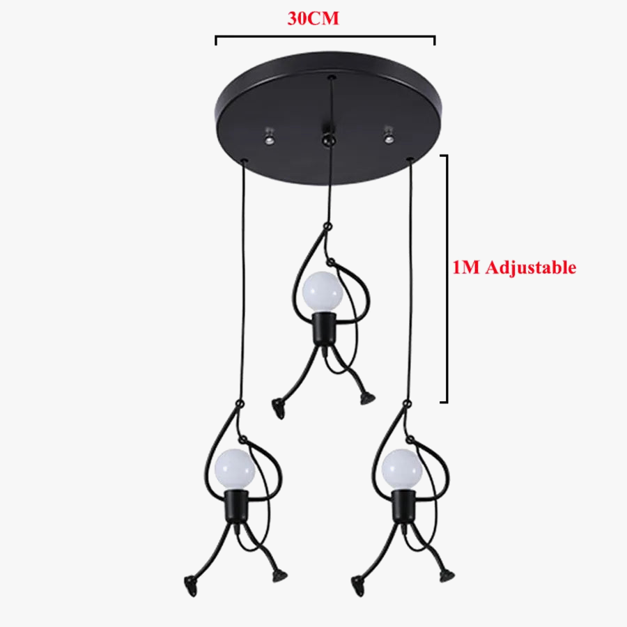 Suspension Vintage fer petit homme dessin animé
