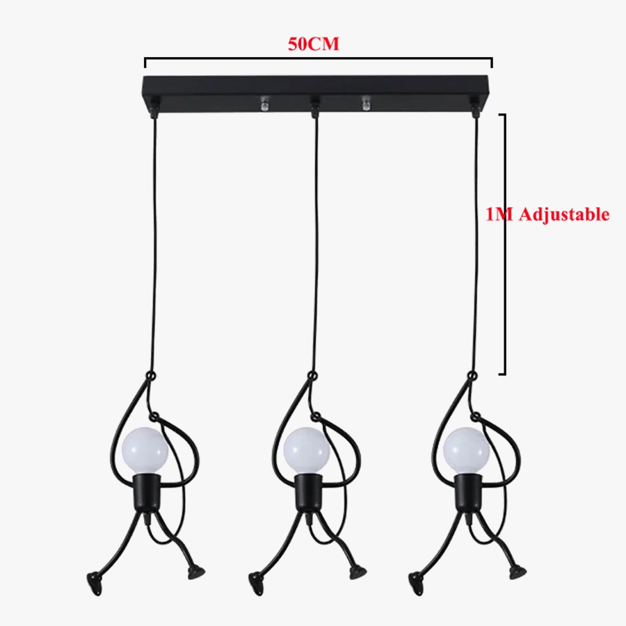 Suspension Vintage fer petit homme dessin animé
