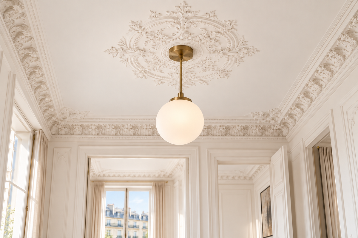 Suspension installee sous la rosace