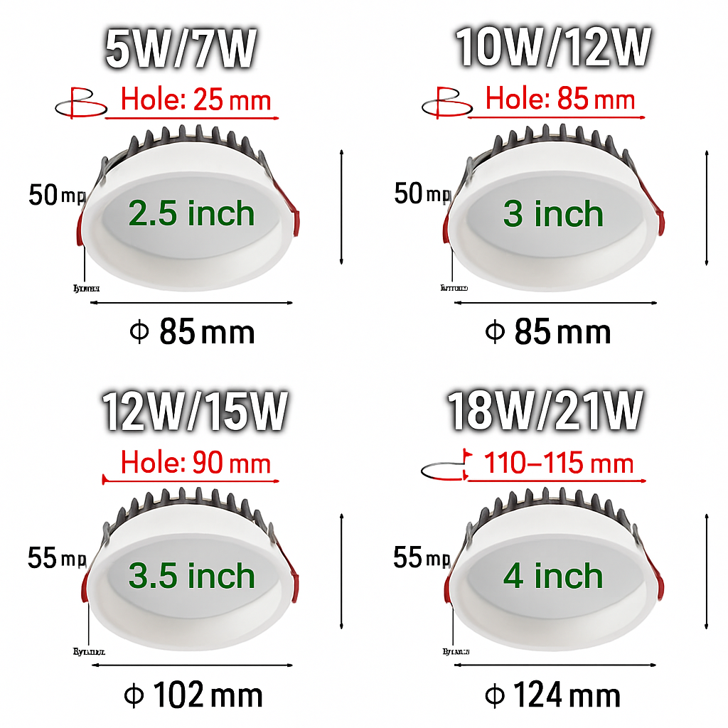 encastré led spot anti-éblouissement aluminium projecteur à intensité variable