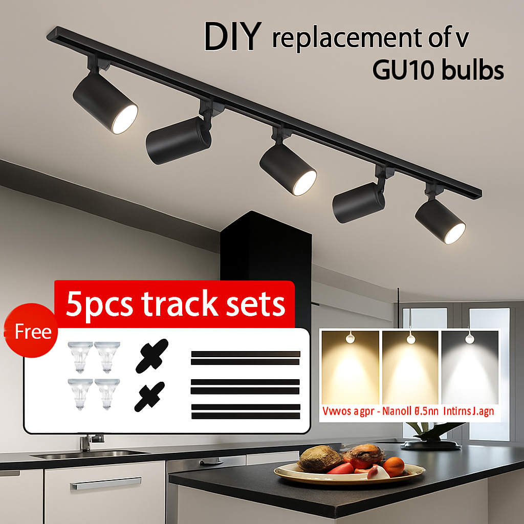 ensemble complet de rails d'éclairage à led remplaçable pour intérieur