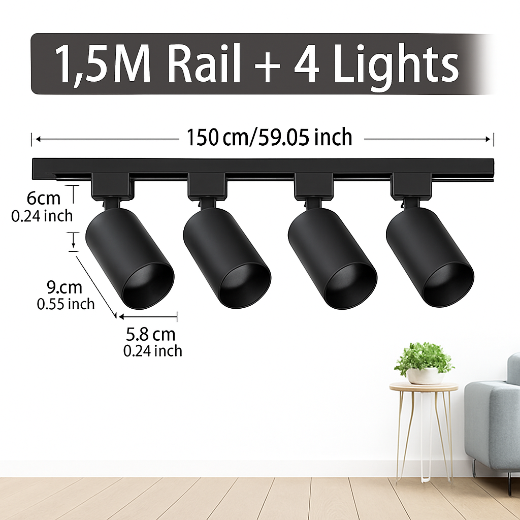 ensemble complet de rails d'éclairage à led remplaçable pour intérieur