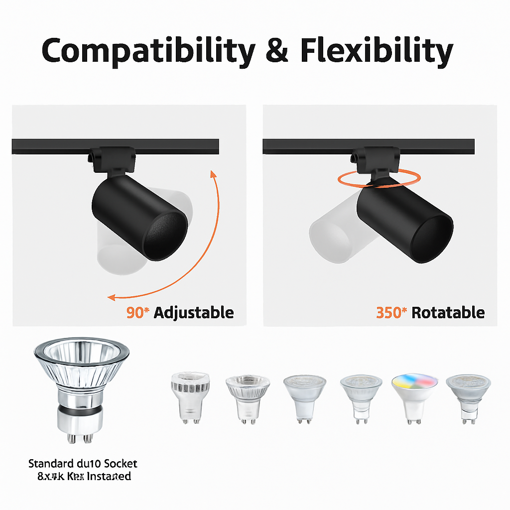 ensemble complet de rails d'éclairage à led remplaçable pour intérieur