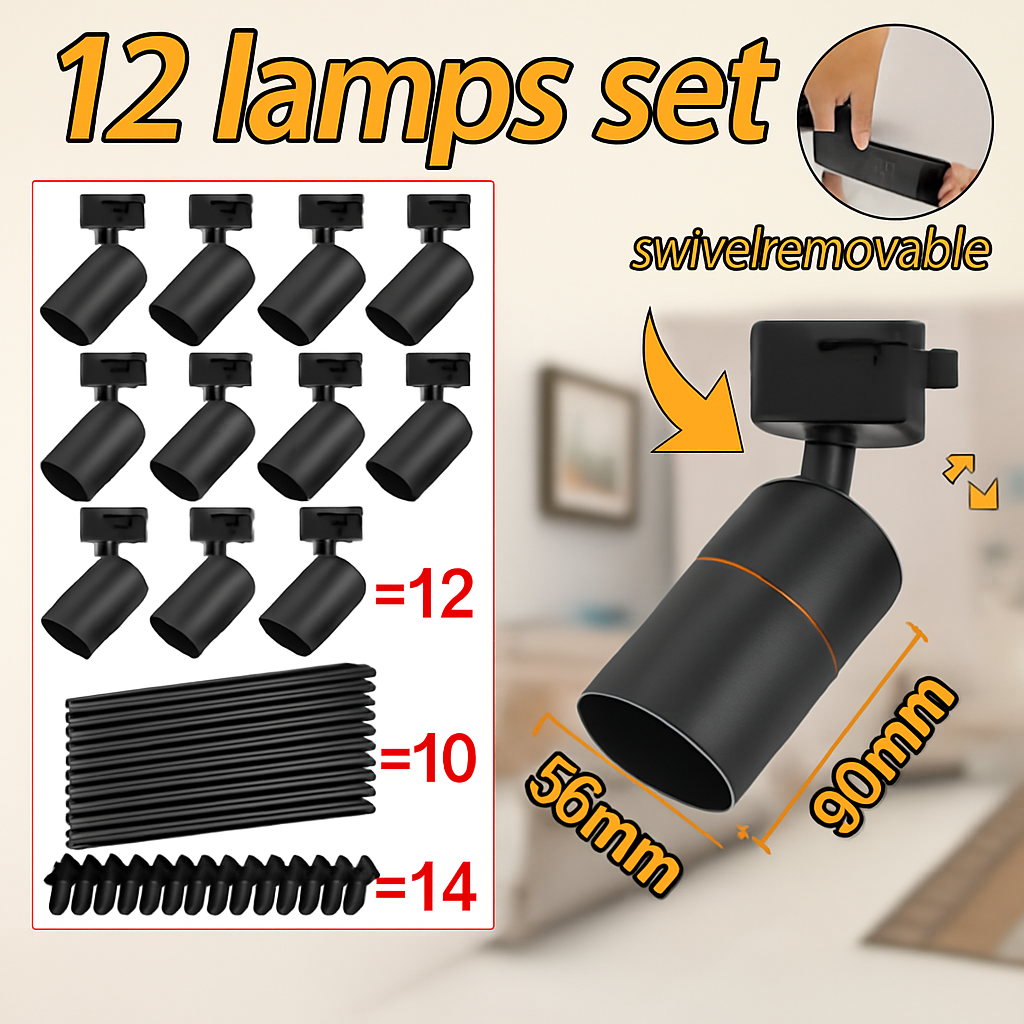 ensemble d'éclairage sur rail dimmable pour maison intelligente