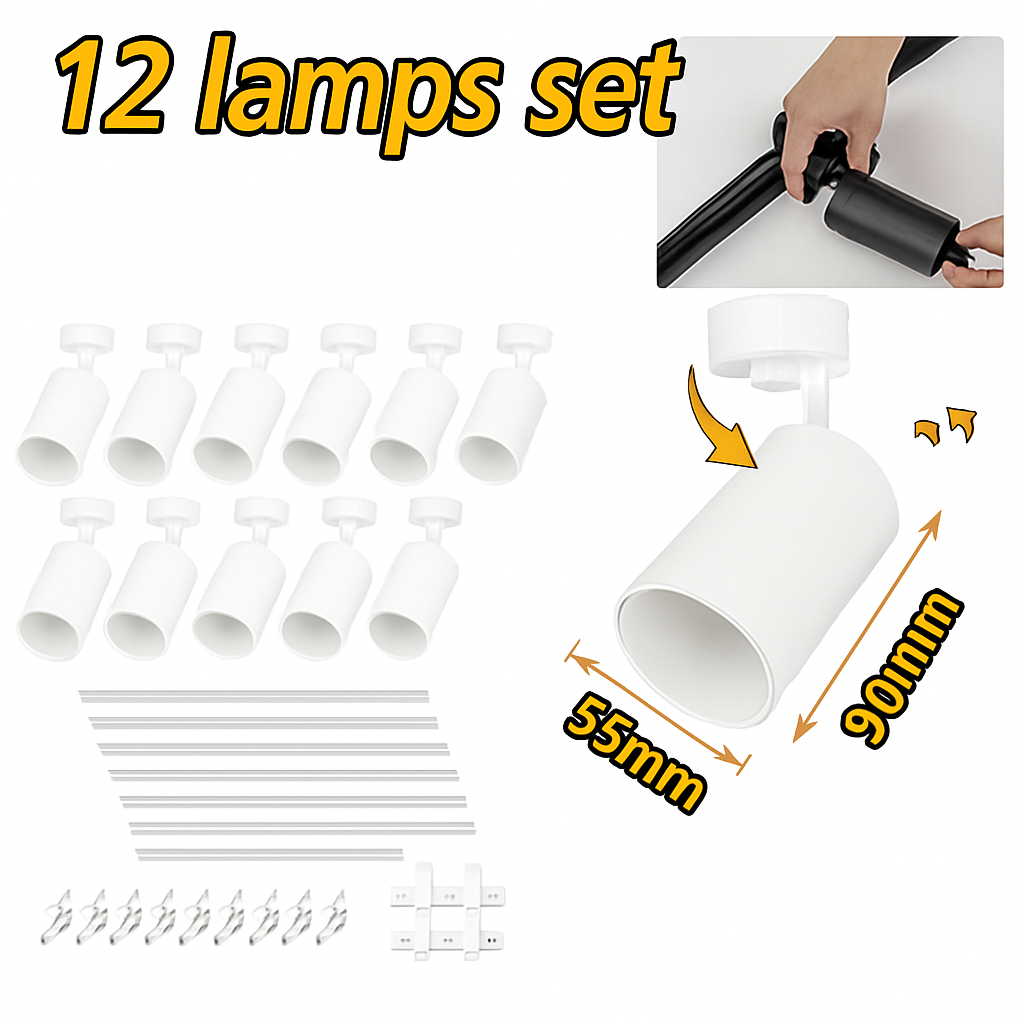 ensemble d'éclairage sur rail dimmable pour maison intelligente