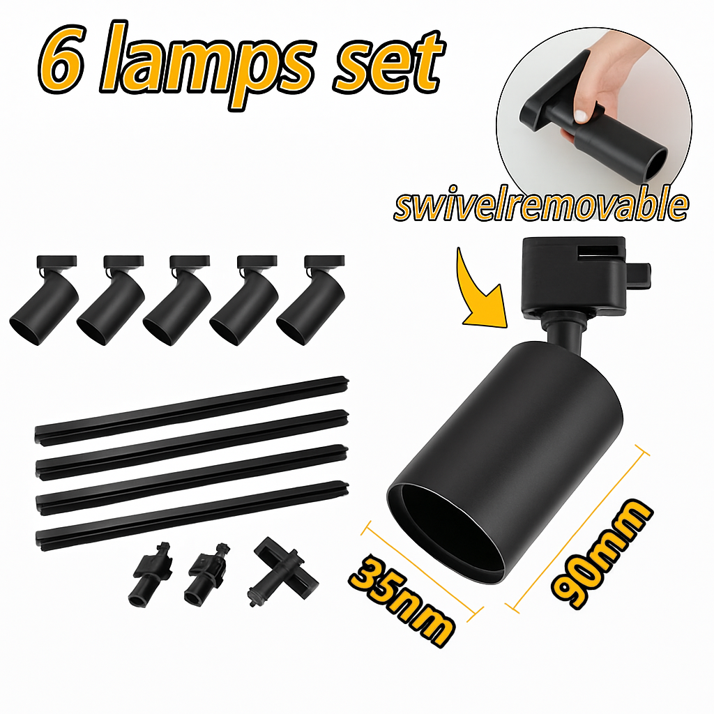 ensemble d'éclairage sur rail dimmable pour maison intelligente