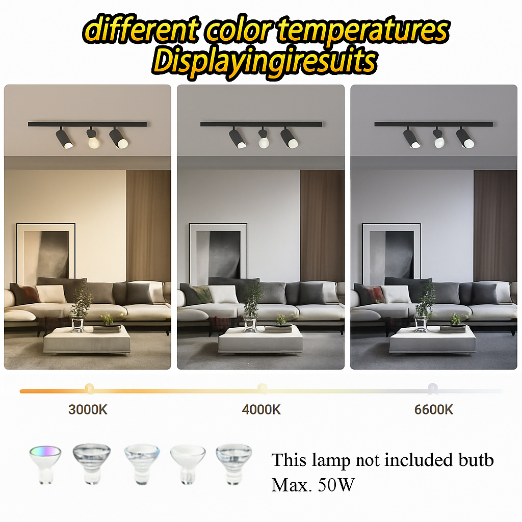 ensemble d'éclairage sur rail dimmable pour maison intelligente