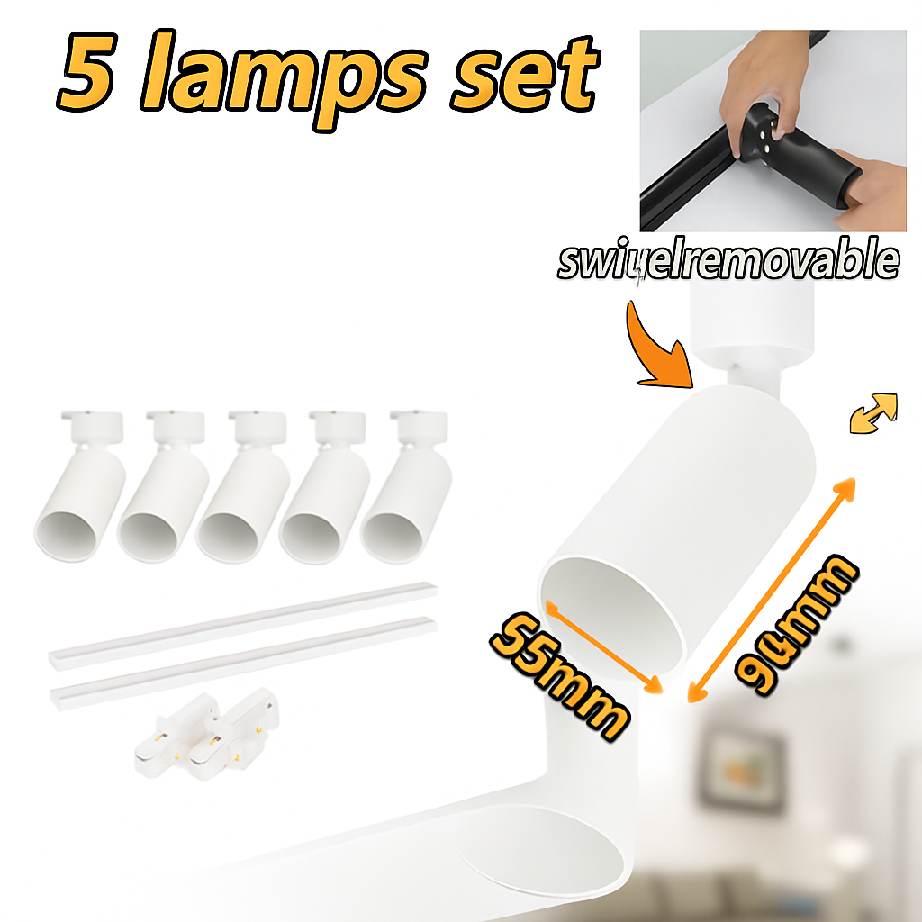 ensemble d'éclairage sur rail dimmable pour maison intelligente
