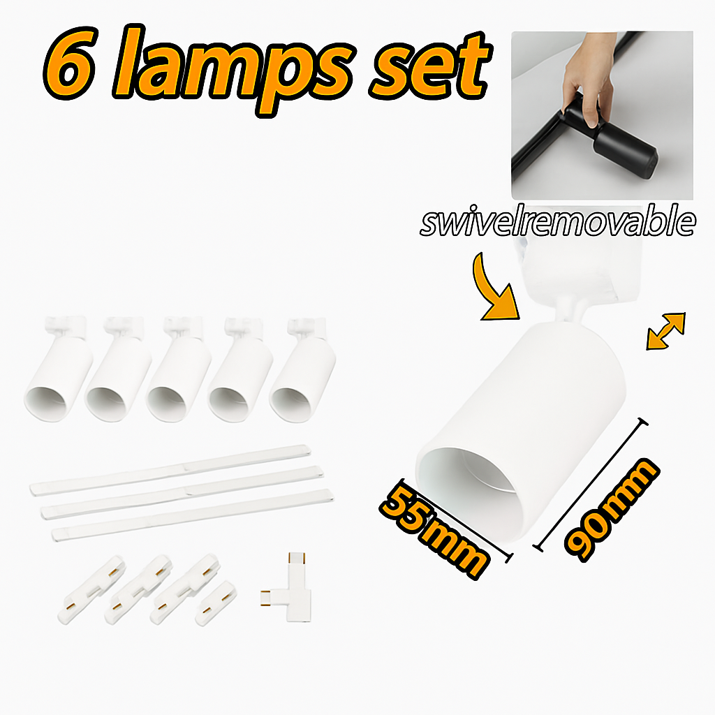 ensemble d'éclairage sur rail dimmable pour maison intelligente